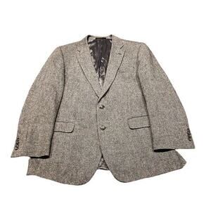 Jos. A. Bank 44L Mens Sports Coat Blazer Gray Charcoal Wool Cashmere Italy